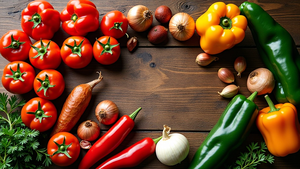 Seleção de vegetais frescos portugueses em mesa de madeira rústica